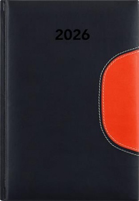 Naptár, tervező, A5, napi, DAYLINER "Memphis", fekete-narancs