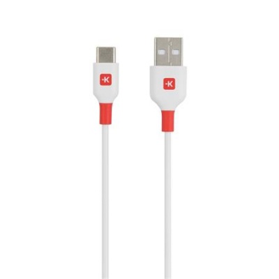 Töltőkábel, USB-A/USB-C, 1,2m, SKROSS, fehér