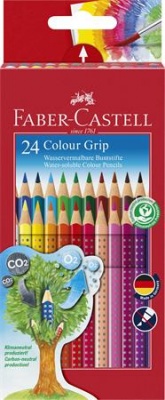 Színes ceruza készlet, háromszögletű, FABER-CASTELL "Grip 2001", 24 különböző szín