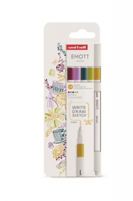 Tűfilc készlet, 0,4 mm, UNI "Emott Retro", 5 különböző szín