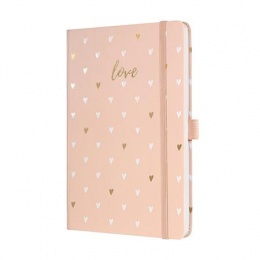 Jegyzetfüzet, exkluzív, 135x203 mm, vonalas, 87 lap, keményfedeles, SIGEL "Jolie", Rose Love